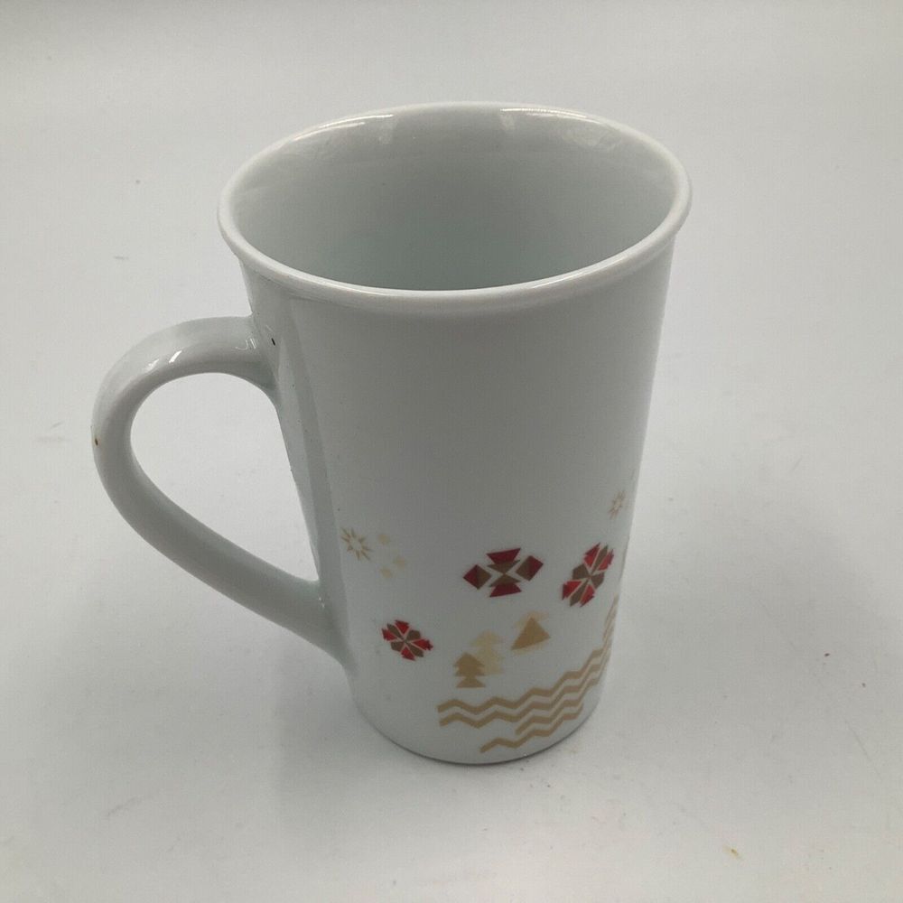 Starbucks Mug Cup Holiday Christmas X Mas Ceramic Village White red 12 oz